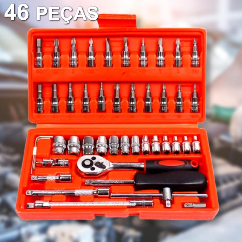 Kit de Ferramentas Soquetes 46 Peças - ÚLTIMAS UNIDADES 🔥