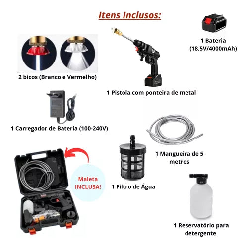 Lavadora Alta Pressão Portátil Bateria 48v