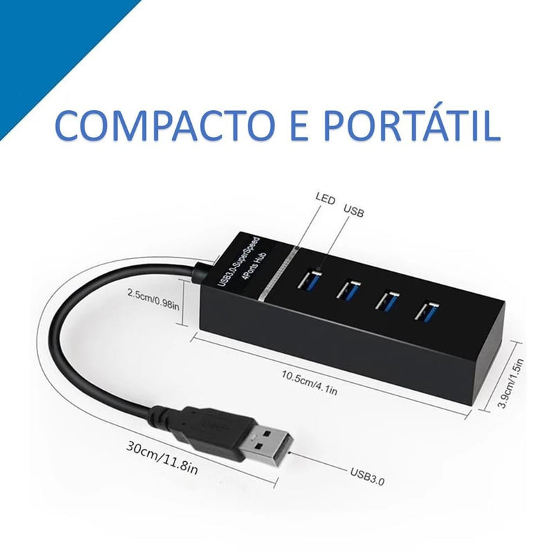 Hub Adaptador Usb 4 Portas