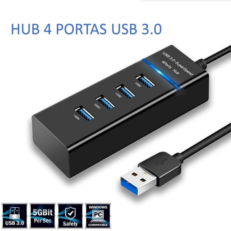 Hub Adaptador Usb 4 Portas